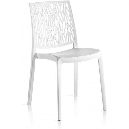 Lot de 6 Chaises Monobloc en Résine London Twist By Flow Blanc