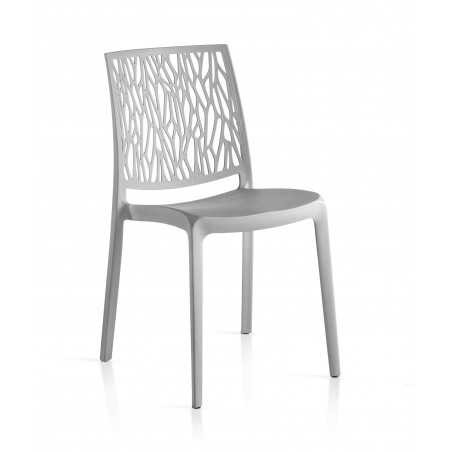 Set of 6 Monobloc Resin Chairs London Twist By Flow Light Gray