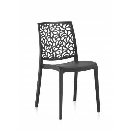 Set of 6 Monobloc Resin Chairs London Stone By Flow Anthracite