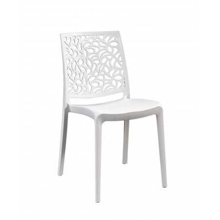 Lot de 6 Chaises Monobloc en Résine London Stone By Flow Blanc