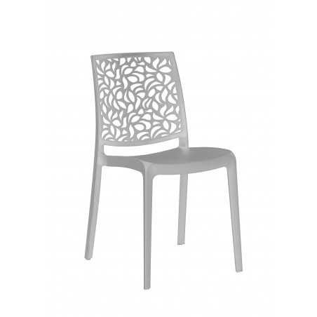 Set of 6 Monobloc Resin Chairs London Stone By Flow Light Gray