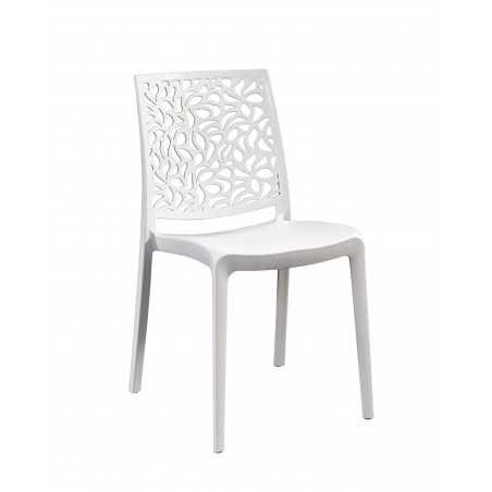 Set of 4 Monobloc Resin Chairs "London Stone" By Flow White