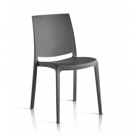 Set of 4 Monobloc Resin Chairs London Matt By Flow Anthracite