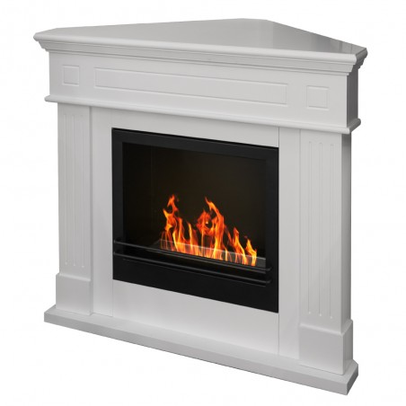 Floor Corner Bio-Fireplace Ford White L110 x P45 x H100