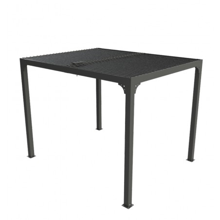 Pergola bioclimatica da giardino in alluminio 240x300 cm – tettoia con lamelle orientabili 90° – grigio antracite – PER2430BI Foresta