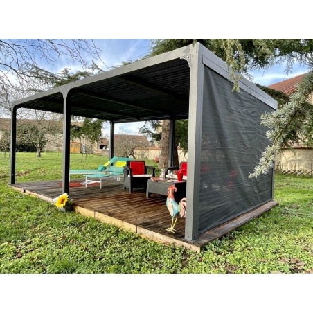 Tenda Accessoria Foresta Color Grigio per Pergola Bioclimatica con Binario per Lato da 3,60m PER3630BI e PER3660BI