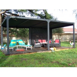 Tenda laterale grigia per...