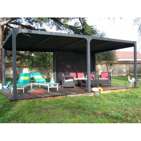 Tenda Accessoria Foresta Color Grigio per Pergola Bioclimatica con Binario per Lato da 5,98m PER3660BI