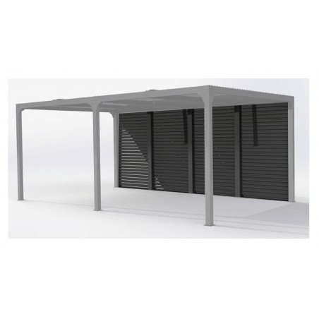 Stores Vénitiens Mobiles pour Pergola Côté en Aluminium Forestier 3,6m pour Pergolas PER3630BI et PER3660BI