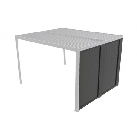 Pannello laterale veneziana in alluminio per pergola lato 3 metri – lamelle regolabili con manovella – PERBIV30 Foresta