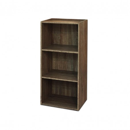 Wooden Bookcase 3 Shelves Walnut Shelf L 40 x D 29 x H 89 cm
