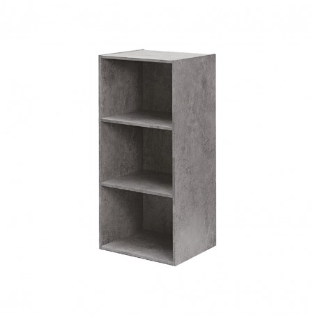Wooden Bookcase 3 Shelves Concrete Shelf L 40 x D 29 x H 89 cm