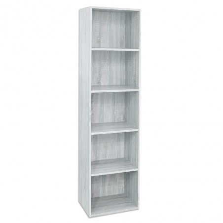 Wooden Bookcase 5 Shelves White Shelf L 40 x D 29 x H 172 cm