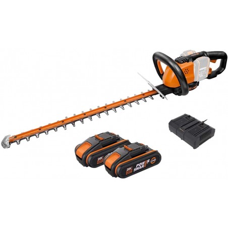 Hedge Trimmer 2 Batteries 20V/2.0Ah Lithium Worx Wg284E Quick Charger
