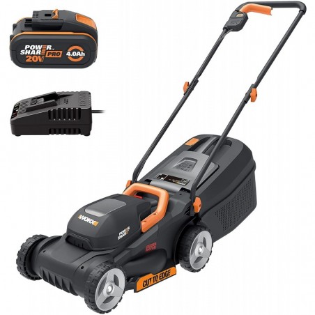 Worx Wg730E Batterie Tondeuse 20V/4.0Ah Chargeur Rapide