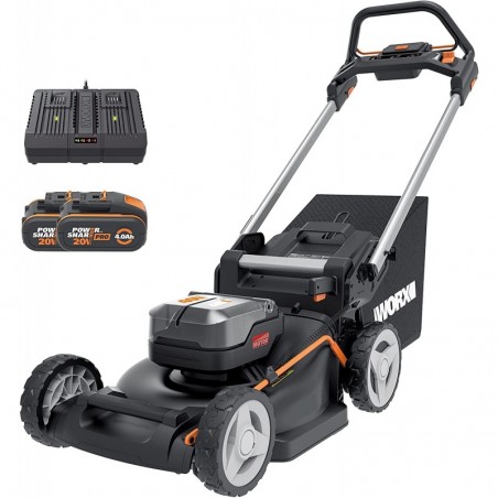 Rasaerba Semovente a Batteria 40V WG749E Nitro Brushless 2.0 Taglio 46 cm 2 in 1 per Giardini fino a 500 m² - Worx
