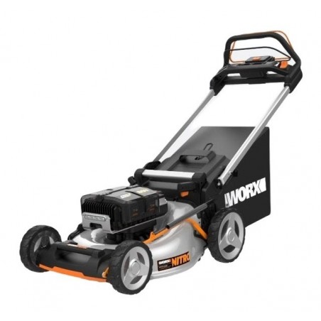 Rasaerba Nitro Batteria 80V Mulching Semovente Brushless 4 Batterie 20V/4Ah Caricabatteria 4 Postazioni Rapido Worx Wg761E