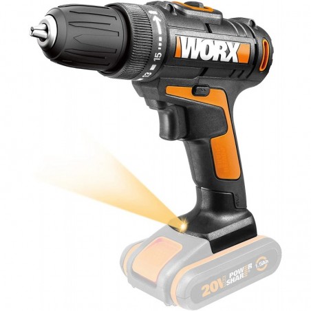 Cordless Drill Driver 20V Worx Wx101.9 Machine Body Only