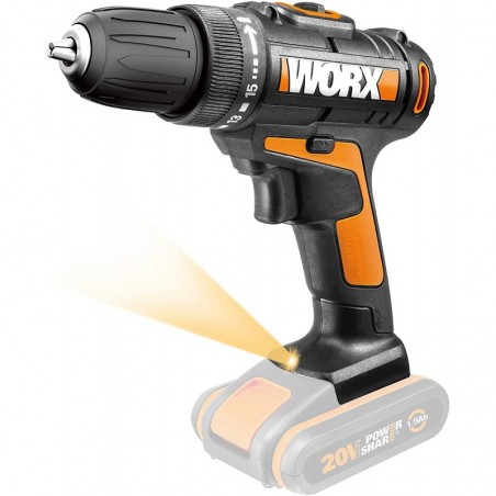 Perceuse-visseuse sans fil 20 V Worx Wx101.9 Corps de machine uniquement