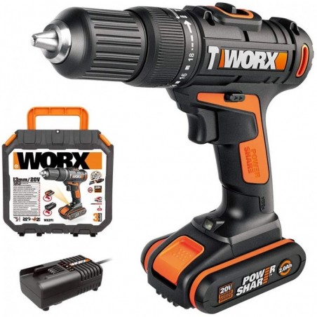 Impact Wrench 40Nm 20V/2Ah Quick Charger 1H Worx Wx371