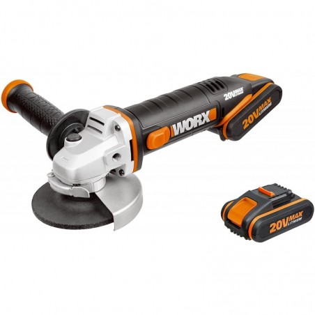 Battery Angle Grinder 2 Batt. 20V 2.0Ah Worx Wx800