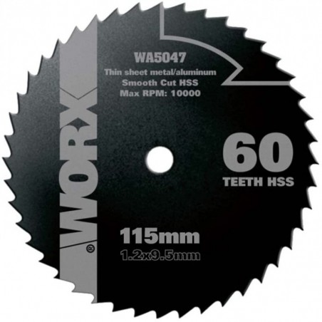 Lama circolare HSS WA5047 120 mm 60 denti per sega Worxsaw taglio metallo e plastica per WX423 WX424 WX425 - Worx