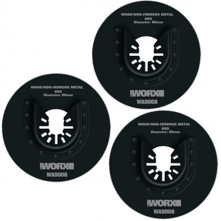 Set of 3 Universal Semicircular Cutting Blades for Worx Wa5008.3 Wood