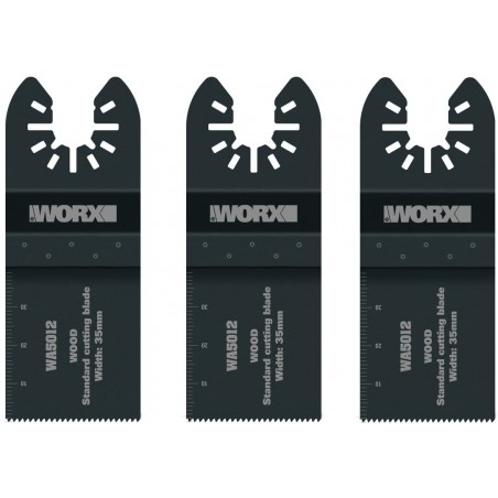 Set 3 Lame per utensile multifunzione WA5012.3 35 mm taglio legno PVC cartongesso per Sonicrafter - Worx