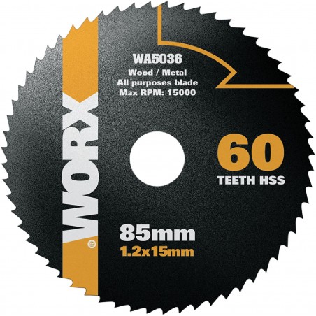 Disque à tronçonner universel Hss 60 dents Worx Wa5036