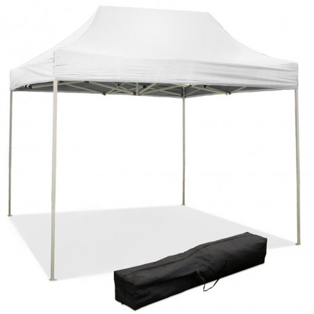 Gazebo Richiudibile Pieghevole 3X2 Bianco Ricoperto in Pvc Impermeabile