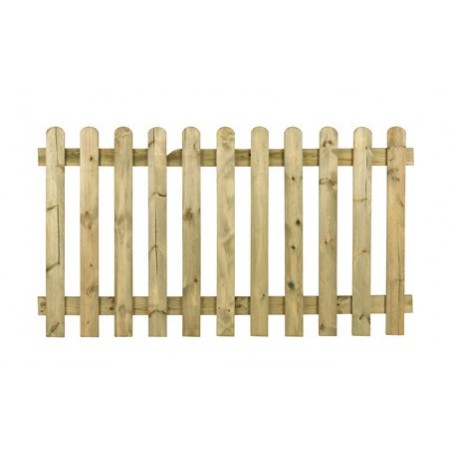 Recinzione in legno 180x100 cm impregnato – Listelli verticali arrotondati per esterni