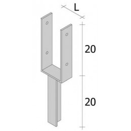 Ancoraggio palo 9x9 cm da...