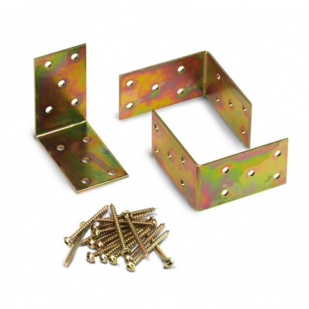 Pack 3 Pcs Kit 3 Angular 40X40 mm with Screws for Fix. Elk Knight