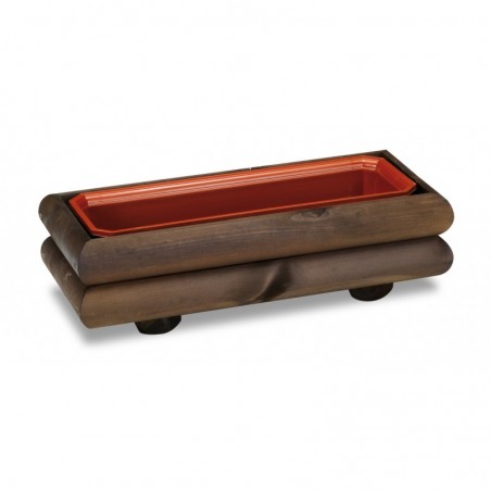 Pack of 2 Pcs Maia Flower Box Color Chestnut Dim 57X25X16 cm. with Moose Tray