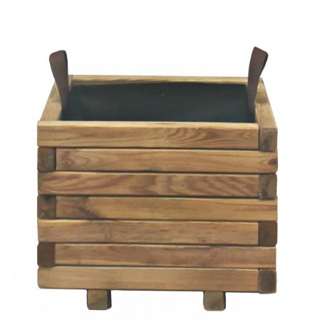 Fioriera legno di conifera 40x40x30,5 cm (0,16 m²) verde naturale – impregnata autoclave, outdoor balcone giardino piante