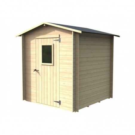 Casetta in legno da giardino 198x198 cm – Pareti 19 mm – Porta plexiglas – Abete naturale