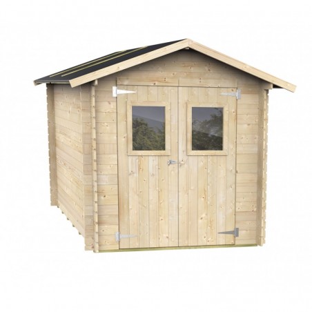 Casetta in legno da giardino 198x198 cm – Pareti 19 mm – Doppia porta plexiglas – Abete naturale