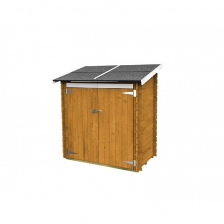 Casetta in legno da giardino 155x85 cm – Pareti 16 mm – Porta doppia cieca – Pavimento OSB incluso – Colore larice