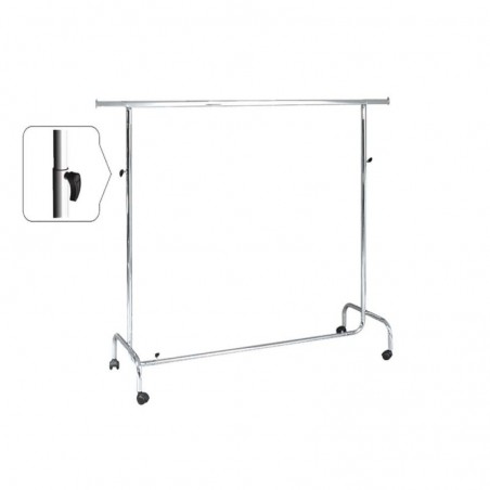 Height-adjustable clothes rack with height locking levers 125-200Hx50Px150-220L