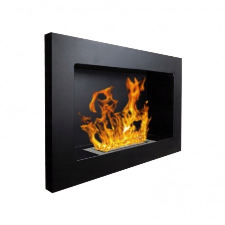 Wall or built-in bioethanol fireplace Pisa Nero L 65 x P 12 x H 40