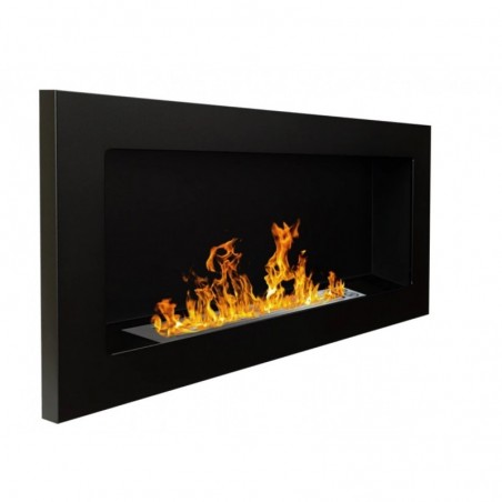 Wall or built-in bioethanol fireplace Lucca Black L 90 x P 12 x H 40