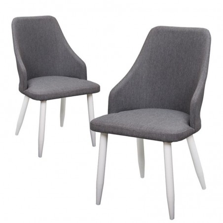 X2 pcs Bellagio fauteuil chaise en aluminium avec coussins gris pour intérieur extérieur