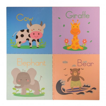 4PCS Soft puzzle mat BEAR 60 x 60 x 1 cm for children indoor game