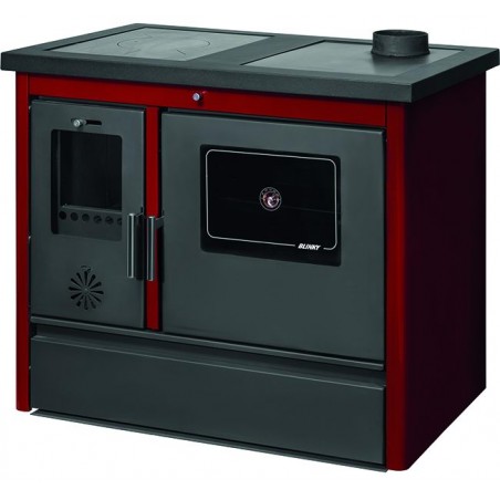 Blinky wood stove with Rossana oven with red glass door