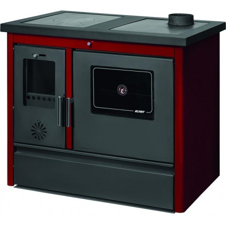 Cucina a Legna Blinky con forno Rossana con Porta in Vetro Rosso