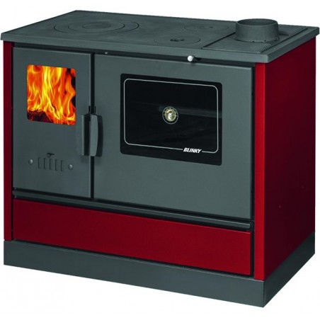 Blinky wood stove with Lina oven with red glass door
