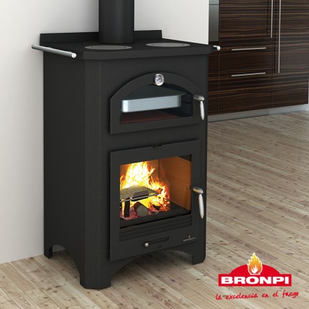 Wood Stove with Oven 700x470h1005 Monza 14 KW Bronpi