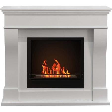 Floor bioethanol fireplace WASHINGTON White W111 x D43 x H99