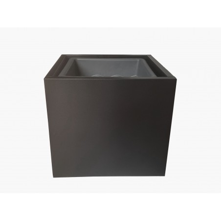 Vaso in Lamiera con Ruote Lula Cm 45 X 45 X 42 H Nero Tecnokit