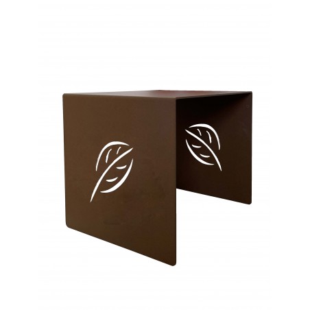 Tavolino Stol con Decoro Foglia Cm 50 X 50 X 45 H Corten Tecnokit